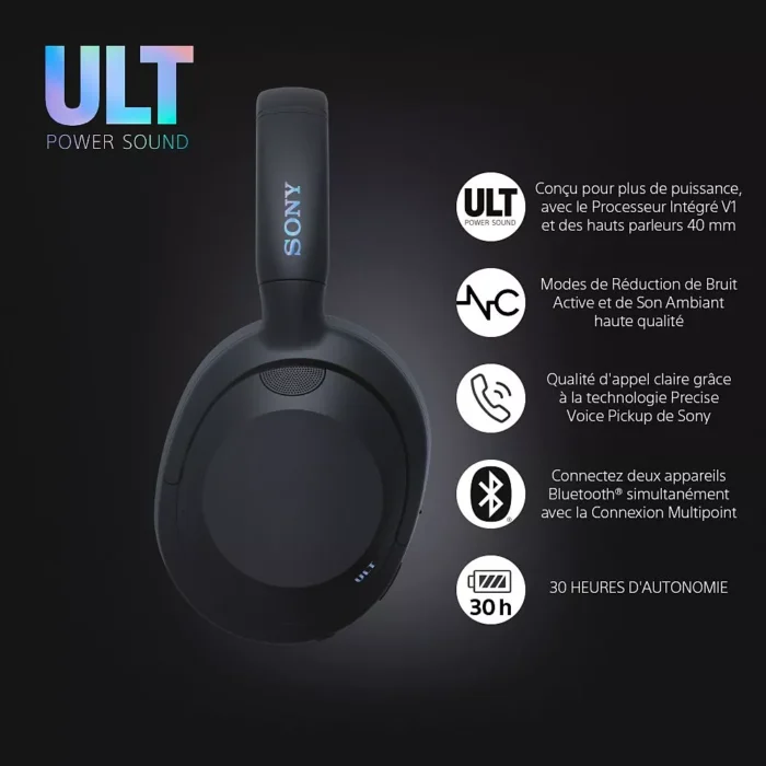Casque SONY ULT WEAR Noir – Image 2