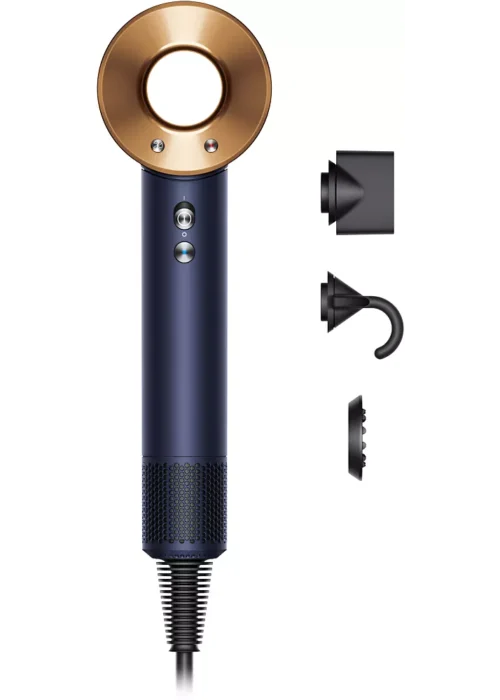 Sèche cheveux DYSON Supersonic cheveux raides à ondulés bleu de prusse cuivré