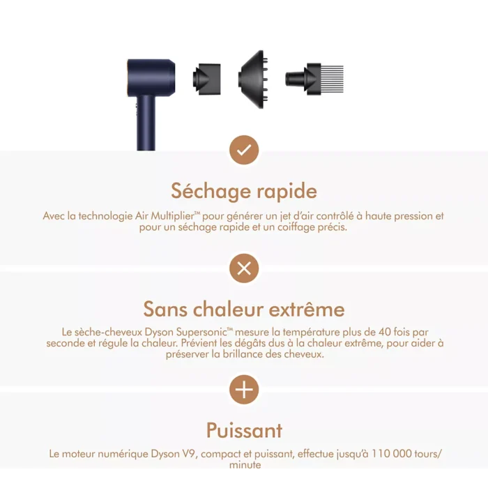 Sèche cheveux DYSON Supersonic cheveux bouclés à frisés - bleu de Prusse cuivré – Image 5