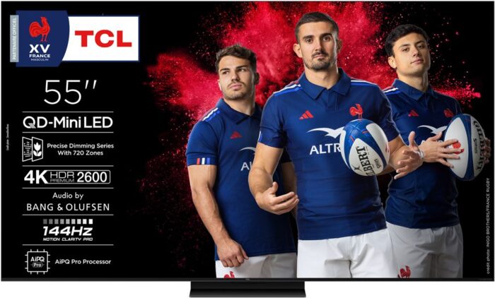 TV QD-Mini LED Tcl 55C89K 138 cm 4K UHD 2025 Aluminium brossé – Image 2