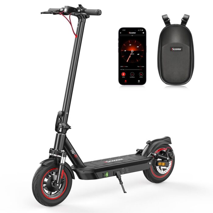 Trottinette Electrique iScooter i10 Autonomie 40-45KM 650W 15Ah , Pneus 10 Pouces 4 Vitesses,Triple Système de Freinage