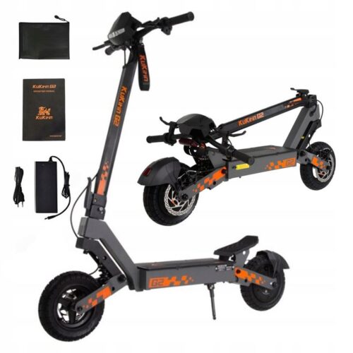 Trottinette électrique KuKirin G2 - Batterie 48V15Ah - Moteur 1200W - Autonomie 55km - Vitesse maximale 45km/h - Roues tubeless 10 pouces - Pliable - Noir