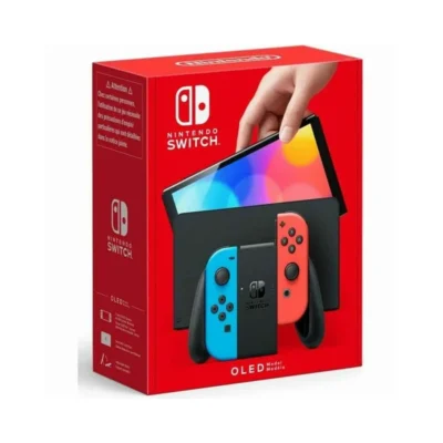 Console Nintendo Switch Nintendo Switch (modèle OLED) avec station d’accueil et manettes Joy-Con blanches