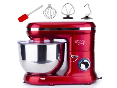 Robot pâtissier Kitchen Move Robot patissier multifonction DALLAS Rouge Acier 1500W