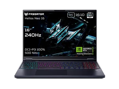 PC portable Acer Gaming Predator Helios Neo 16 AI PHN16-73-97E2 écran LCD 16" 240 Hz WQXGA Intel® Core™ Ultra 9 32 Go RAM 1 To SSD Nvidia GeForce RTX 5070 Ti Noir