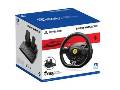 Volant gaming Thrustmaster Volant gaming Ferrari 296 GTB + Pédalier T98-P Noir pour PS4 PS5 et PC